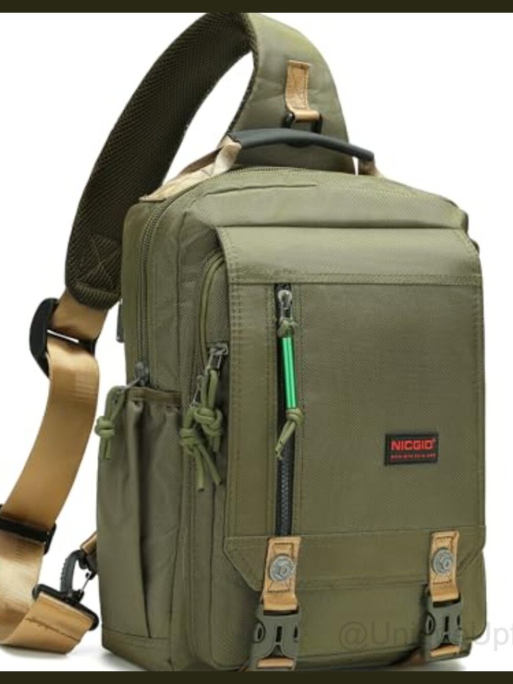 NICGID Nylon Sling Bag Crossbody Messenger Backpack Fits 14.1 Laptop Travel